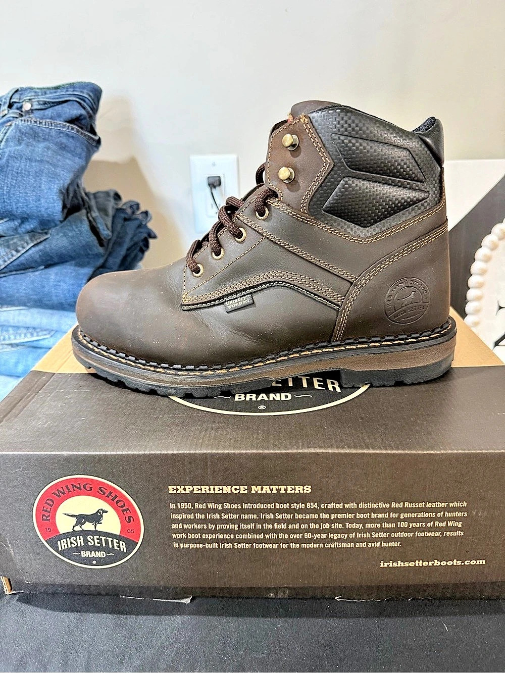 Irish Setter Ramsay Safety Toe Work Boots Brown & Black US 10 D